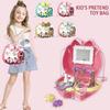 Girls Makeup Sets with Crossbody Bag Pretend Play Doctor Kits Travel Bag Play Food Toy Ice Cream Playset for Kids Toddlers Gift
