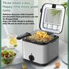Electric Deep Fryer French Fries Frying Machine with Basket Fried Chicken Grill 2.5L Adjustable Thermostat Kitchen Cooking Oven