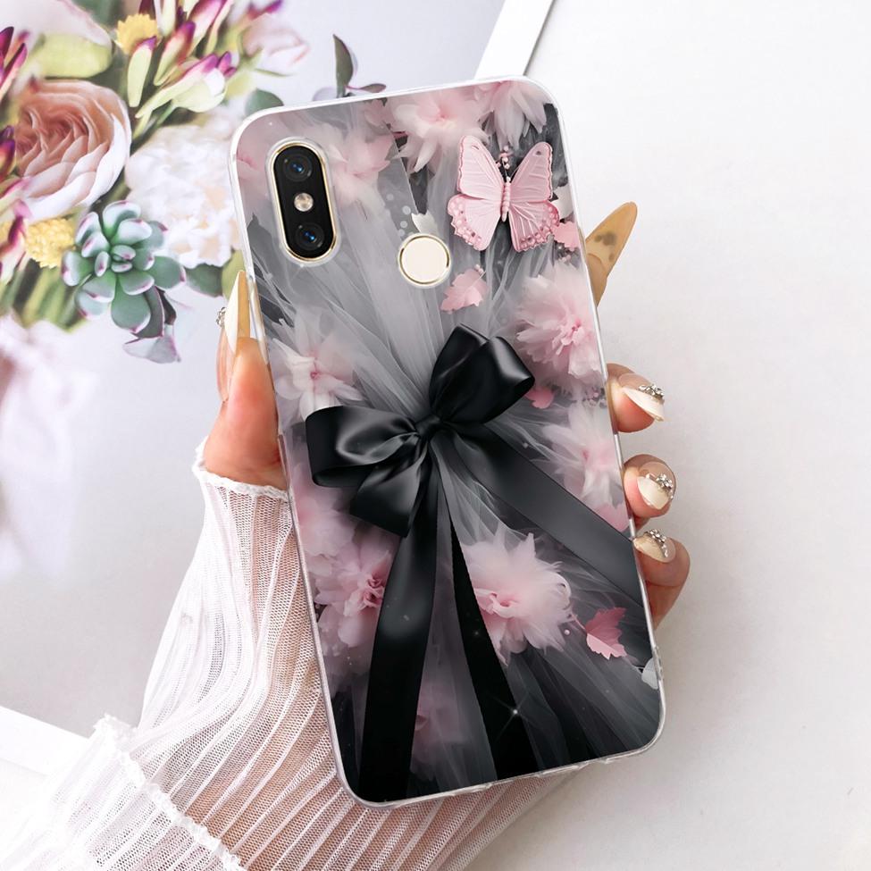 Transparent For Xiaomi Mi 8 Case Cover Luxury Fashion Butterfly Funny Cute Painted Casing M1803E1A