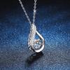 Trendy Water Drop Necklace: One-Carat Moissanite Pendant - Elegant European & American Style Jewelry for Women