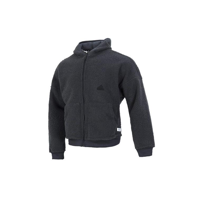 Men s adidas New Polar Fz Solid Color Reversible Athleisure Casual Sports Hooded Jacket Gray HG2076 L