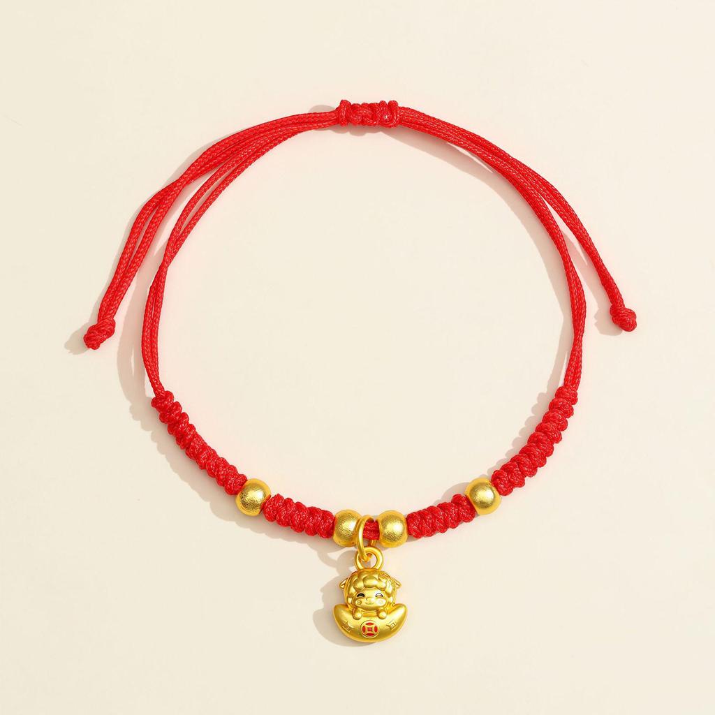 2026 Anul Zodiacal al Calului Brățară Roșie: Sfoară împletită handmade Ben Ming Nian pentru noroc
