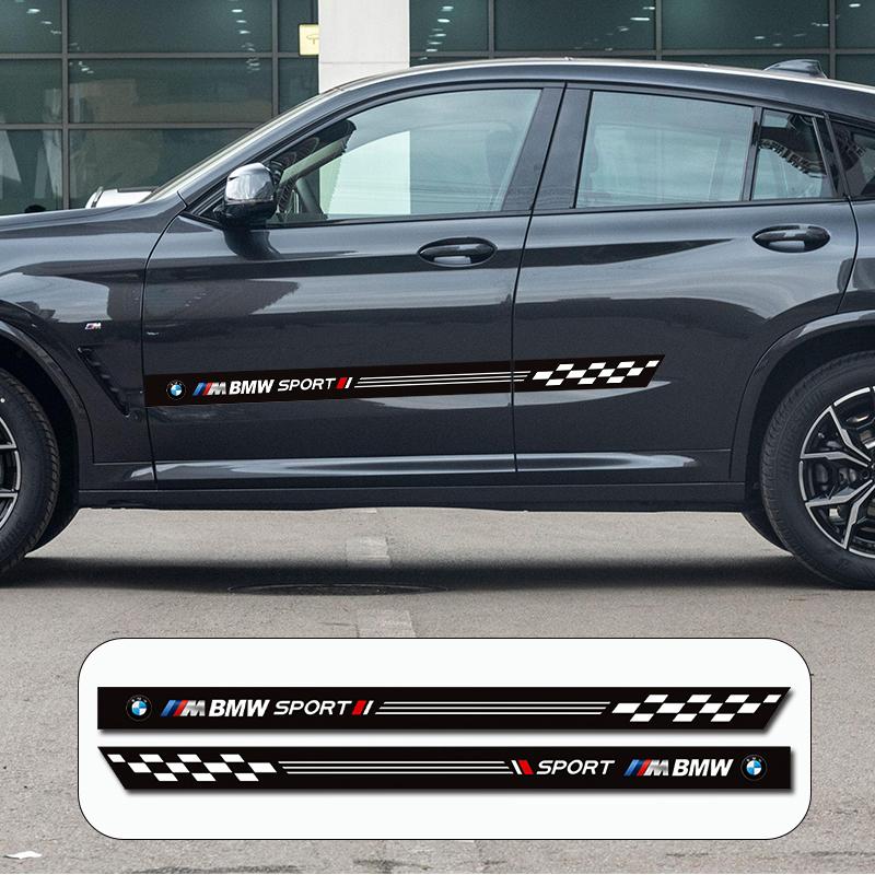 2Pcs BMW Sport Car Stickers DIY Auto Door Waterproof Vinyl Decals For BMW Series i3 i4 G07 G06 G05 G02 G01 F48 F39 G42 G30 G20 AJ4