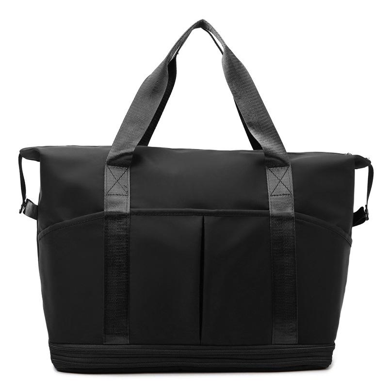 Double-layer expansion travel bag women's large-capacity short-distance portable maternity duffel bag dry and wet separation sports fitness bag