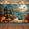 Happy Halloween Backdrop Neon Pumpkin Bat Skull Cemetery Photography Background Halloween Party Photo Booth Decor Banner Gift511