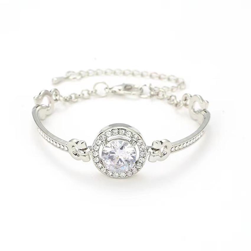 Chic Rhinestone Zircon Jewelry Set: Necklace, Earrings, Ring & Watch for Women