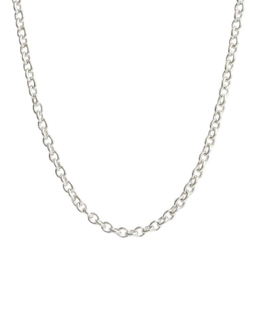 Alleun Silver 925 Round Oval Chestnut Chain Necklace