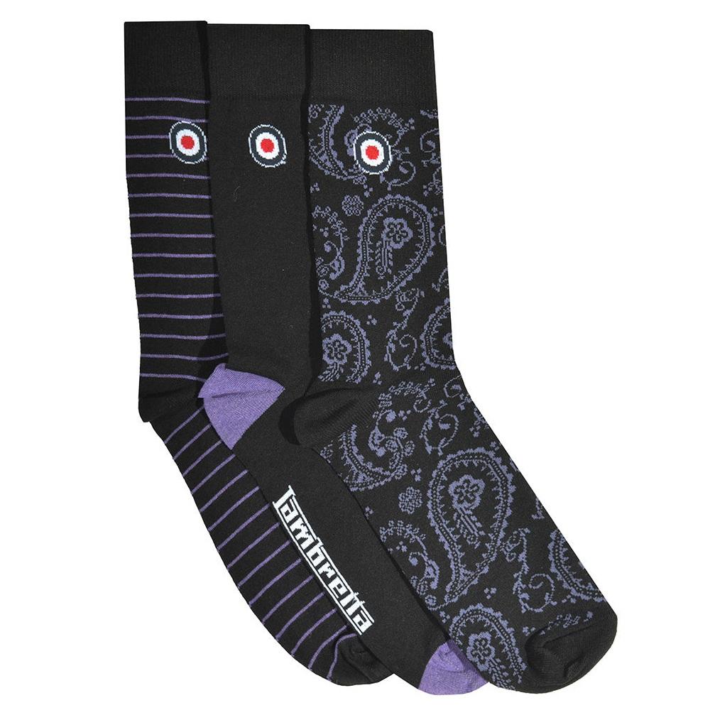 Lambretta Mens Paisley Socks (Pack of 3)