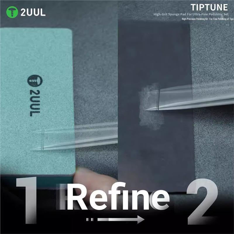 2UUL FM02 Precision Grinding Tweezer Set with Sponge and Sandpaper