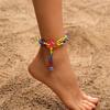 New Trendy Multicolor Acrylic Anklet for Women Boho Tassel Ball Pendant Handmade Anklet Leg Chains Charm Summer Beach Jewelry