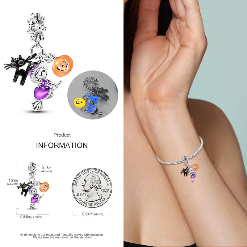 copper Charm Bead Charms Bead Charms Halloween Pumpkin Skull Collection Dangle Compatible With Authentic Bracelets Necklaces Women Do It Yourself Jewe