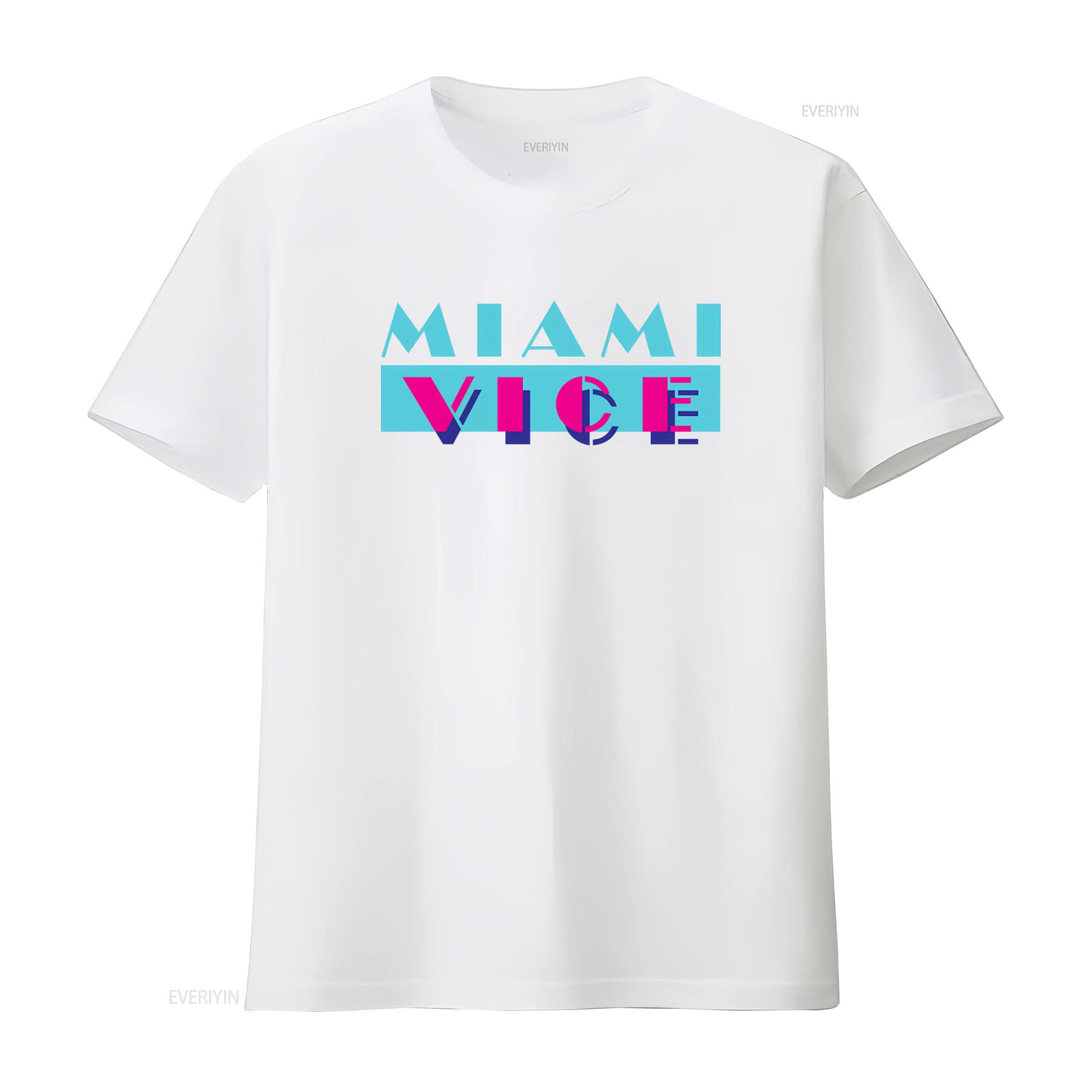 

Miami Vice Mens T shirt OG Logo Top S 2XL Official Retro Style Print Fashionable Streetwear vintage Washed Stretched Slightly XL
