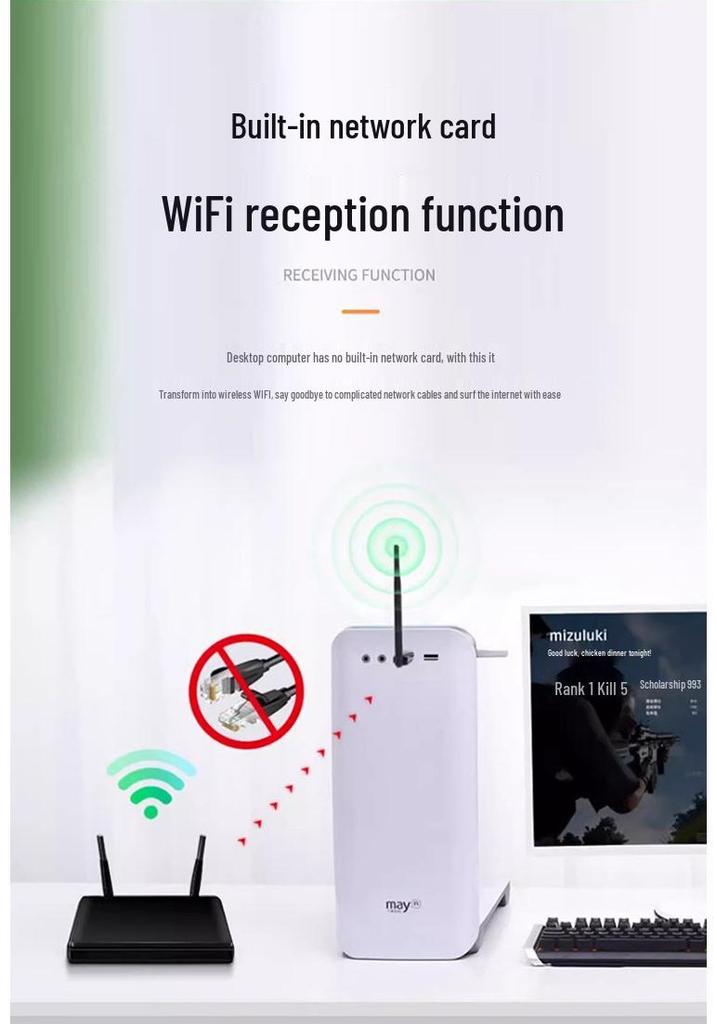 USB Wireless Network Adapter - Driver-Free, Gigabit, for Desktop & Laptop, 360° WiFi Receiver, Unlimited Mini Connectivity