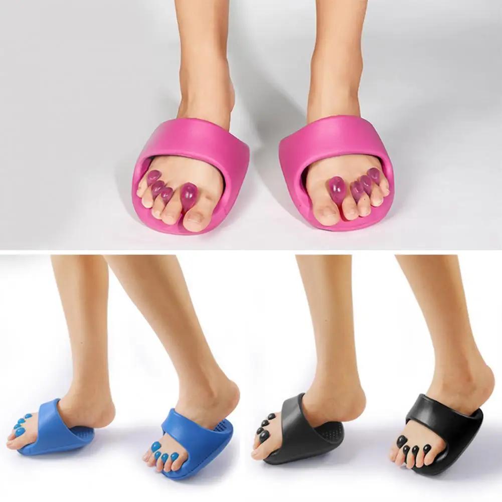 1 Paar Schlankheitsslipper Überlappender Zehenspreizer Sommer Weiche EVA Indoor Zuhause Haus Massage-Slipper Herren Damen Beinschlankung Hal
