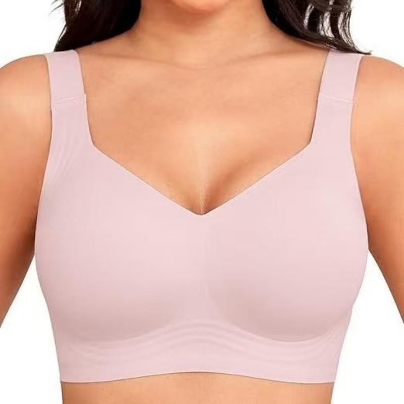 Womens Plus Size Seamless Wireless Bra With Removable Pads For Large Breast