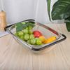 Sink Drain Basket Stainless Steel Mesh Strainer with Telescopic Double-Ear Handle Sink Basket Large Capacity Kitchen Colander for Washing And