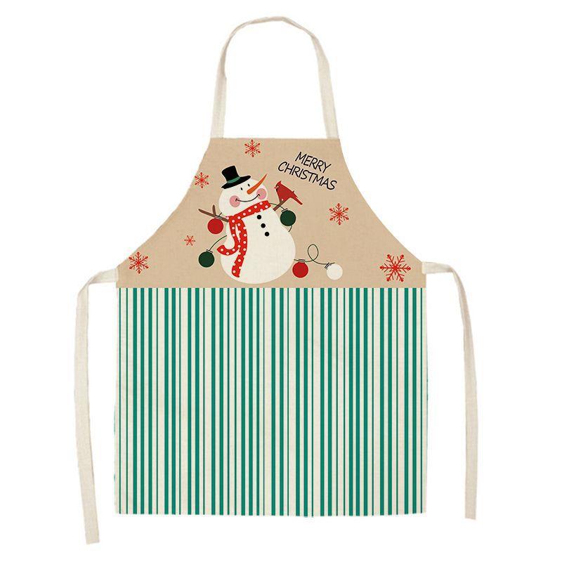 Christmas Apron New Creative Printed Polyester Apron Holiday Decoration Party Home Kitchen Anti-fouling Apron