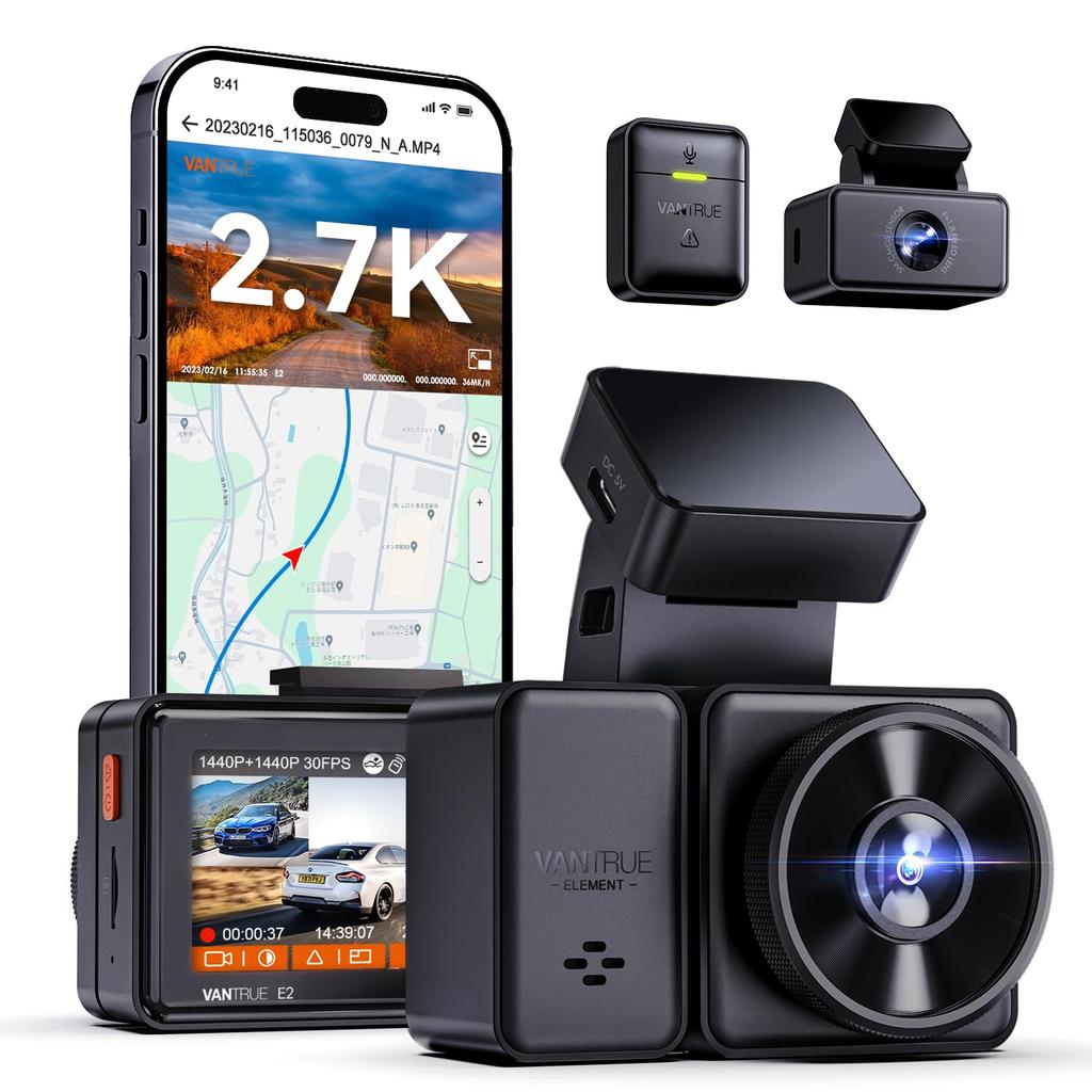 Dash Camera, Front & Rear Camera, Small Dash Camera, Built-in WiFi, Front and Rear