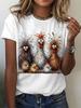 Lustige Damen verspielte Tierprint T-Shirts Sommer Kurzarm Rundhals Oberteile Lässige Mode T-Shirt High-End Damenbekleidung