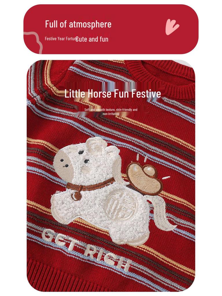 Children's Warm Cartoon Knit Sweater for Fall/Winter - Stylish Pullover Top for Boys and Girls