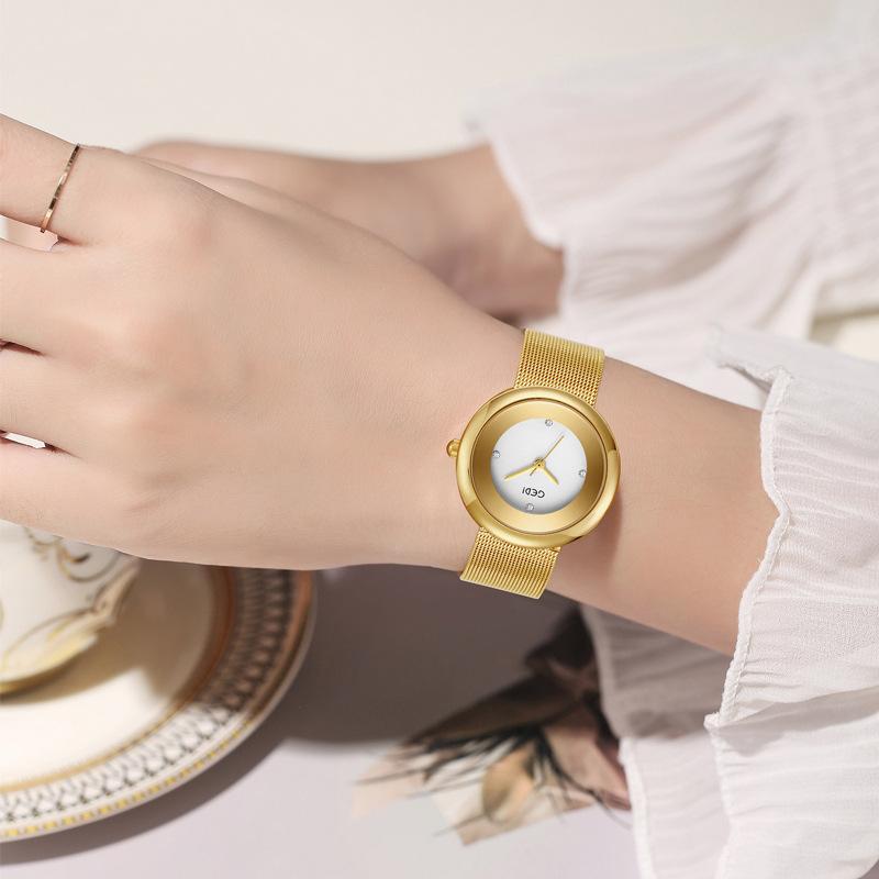 Premium Sense Mesh Strap Watch Women'S Niche Light Luxury Watch Women'S Waterproof Quartz Watch