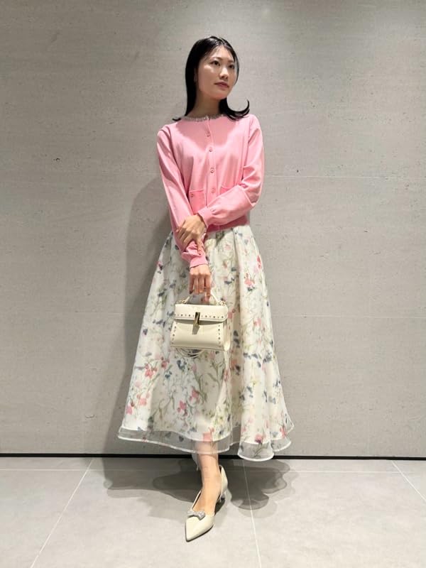 Layered Flower Print Skirt CWFS251054OWHT38