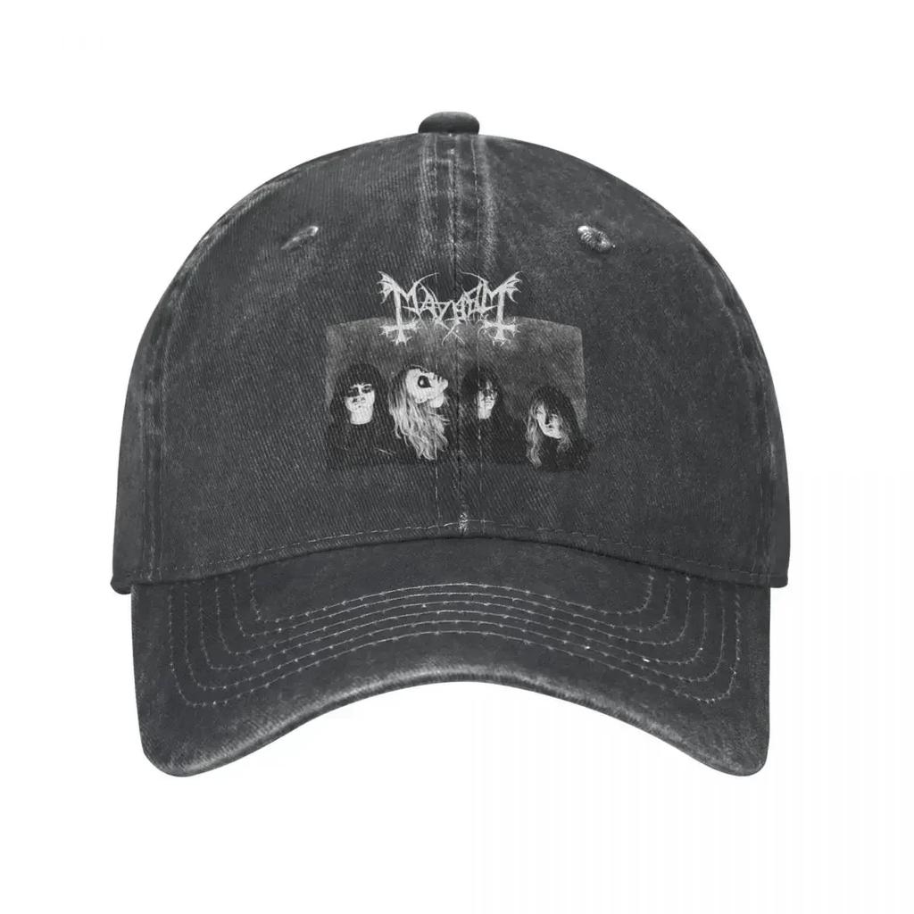 Mayhem Heavy Metal Baseball Cap Vintage Distressed Cotton Death Rock Sun Cap Unisex Outdoor Running Gollff Hats Cap