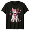 Bull Terrier Dog Valentine Heart Glasses Unisexs Unisexs Graphic Tee
