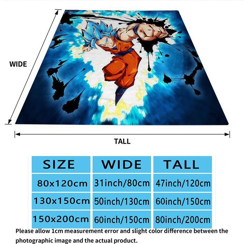 1PC Son Goku Patterned Flannel Blanket Suitable For All Seasons For Home Decor Warmth And Comfort Gifts Holiday Present