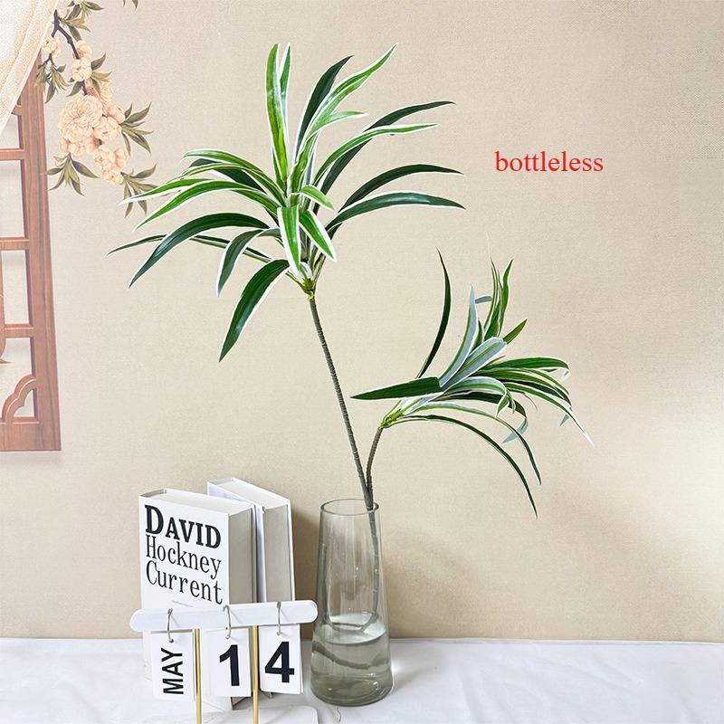 Artificial 2-Forked Dragon Blood Branch Floral Plastic Plant Restaurant Decoration Simulation Green Plants Leaves Fake Flower