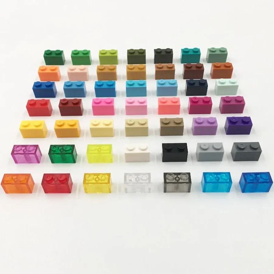40PCS Thick 1x2 Dots Bricks DIY Building Blocks Figures Educational Creative Size Compatible with 3004 ABS Toys for Children