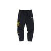 X Solid Color Printed Drawstring Fleece Cuffed Sports Pants Unisex Pants Black 172248313-2