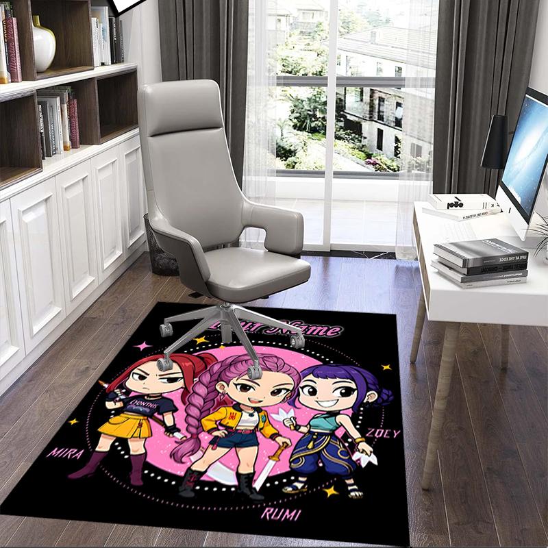 1PC Custom Name "Chibi Girls Adventure" Theme Floor Mat Ideal for Living Room, Game Rooms, Office, Bedroom, Office Floor Mat , Floor Mats for Home