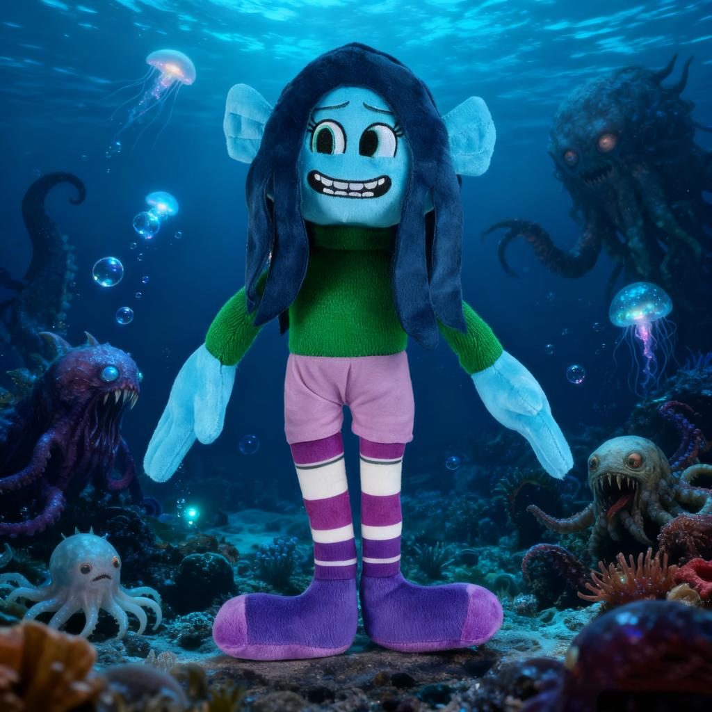 Ruby Gillman Teenage Kraken Plush Giant Squid Stuffed Doll Movie Character Plush Toy Sea Monster Collectible for Kids Film Fans