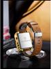 Binbang Fashion Men's Domineering Quartz Watch with Large Square Dial and Triple Display