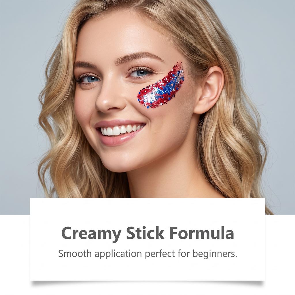 Glitter Makeup Stick for Stage Makeup, Creating a Shimmering Pearl Effect, Portable and Easy To Apply, Suitable for Daily Facial Makeup