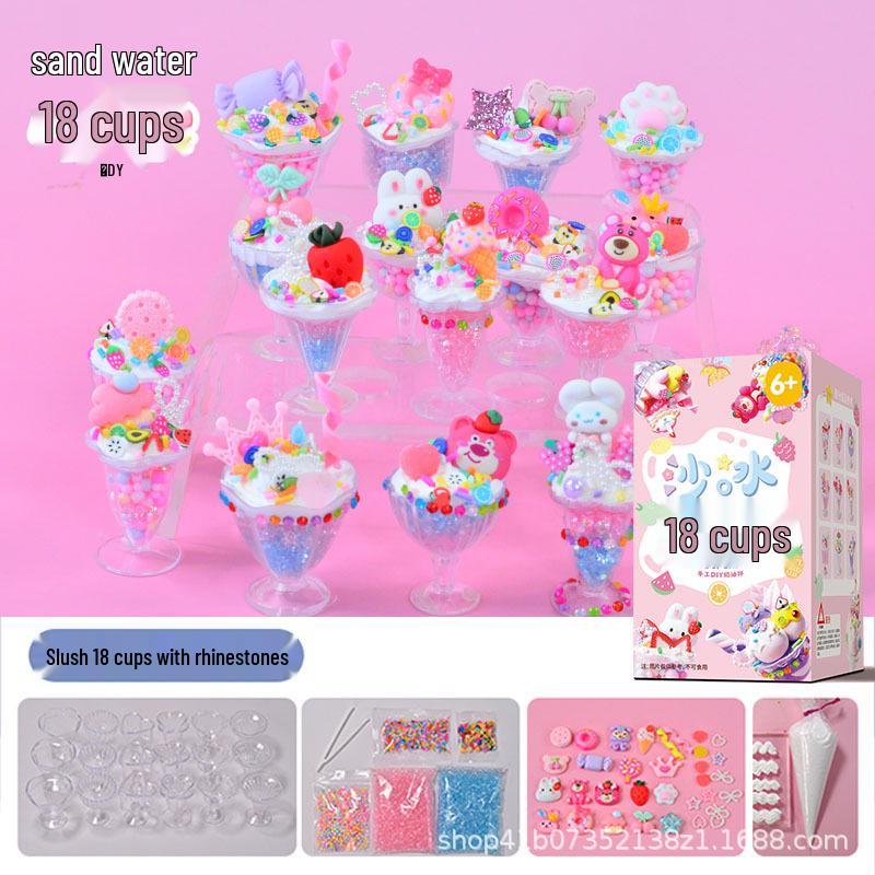 

Кремовый Слякоть Десерт Набор Глины: 18 стаканчиков материалов для игрушки «Сладкое мороженое своими руками» для детей