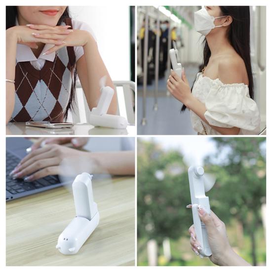 Mini Portable Fan Foldable Rechargeable Handheld Fan with 3 Speeds Low Noise Fan with Lanyard Fun Summer Gift for Travel Office Outdoor