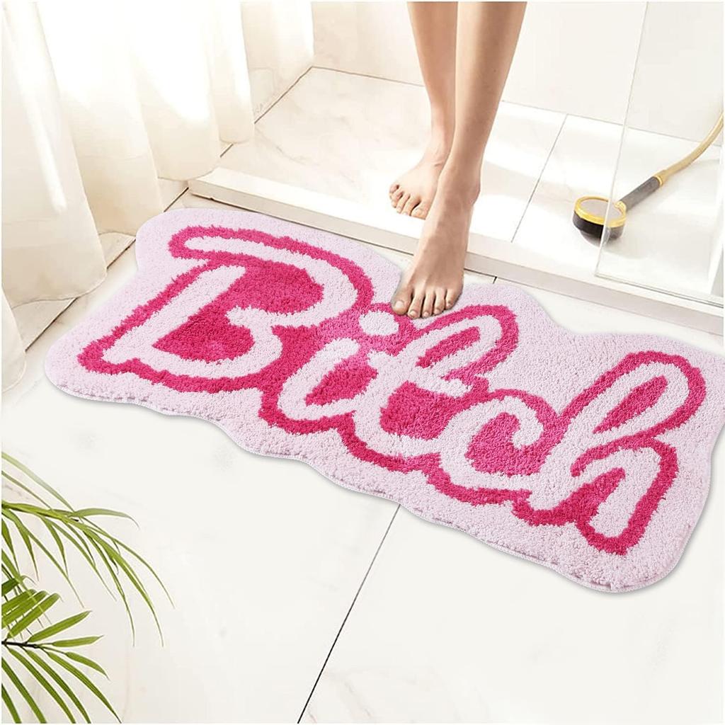 Funny Cute Rugs for Bedroom Bathroom Dorm Kitchen Non Slip Rubber Backed Machine Washable,Funky Cool Rugs Colorful Fluffy Shaggy Bedside Accent Rug