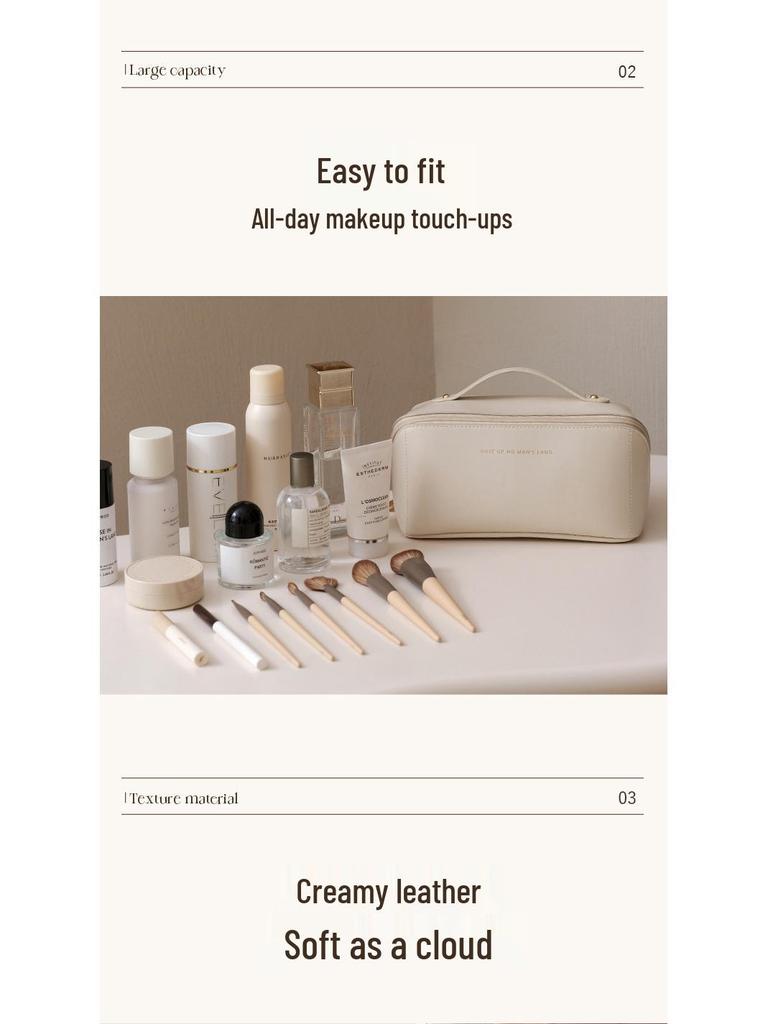 Portable Waterproof Accordion Makeup & Toiletry Bag - Large Capacity Travel Organizer