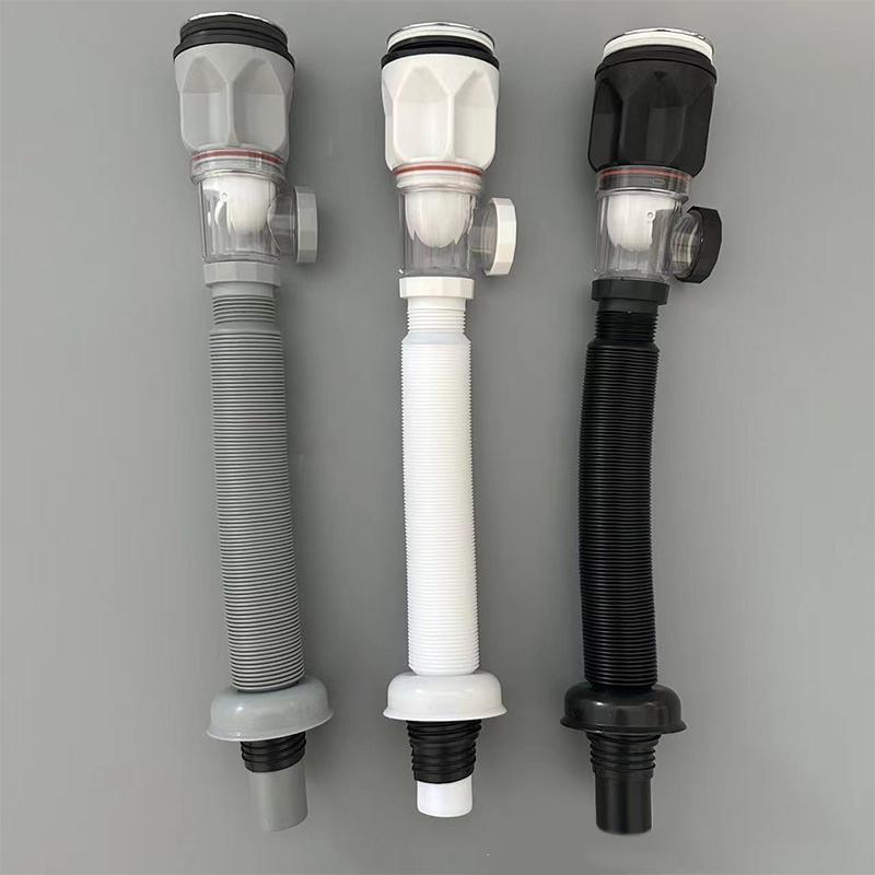 1Set Bathroom Kitchen Sink Drain Pipe Kit Flexible Expandable Anti-Odor Sink Drain Pipe Accessories