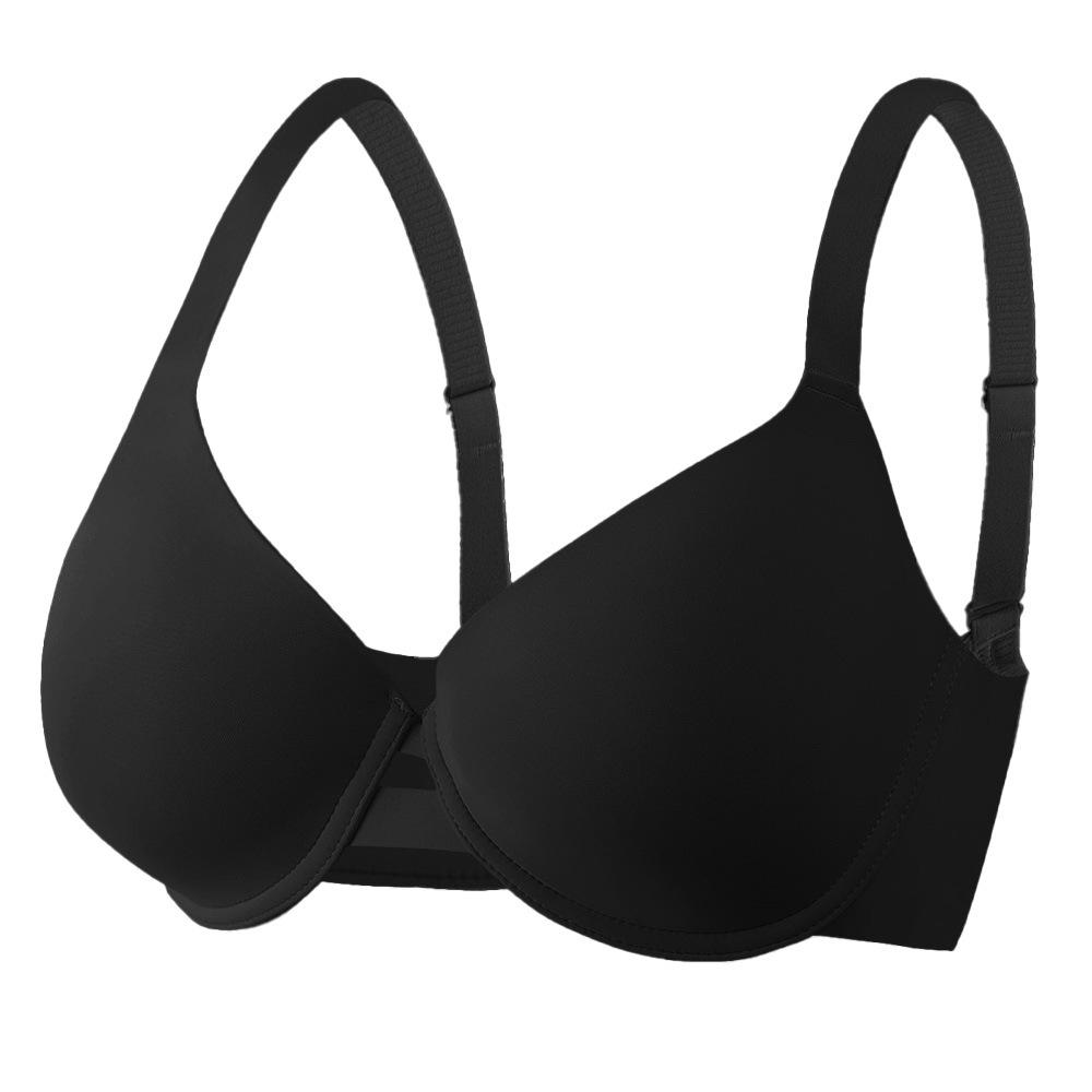 Dámská sexy hladká podprsenka s kosticemi push-up, jednobarevná, velká velikost, boční opora