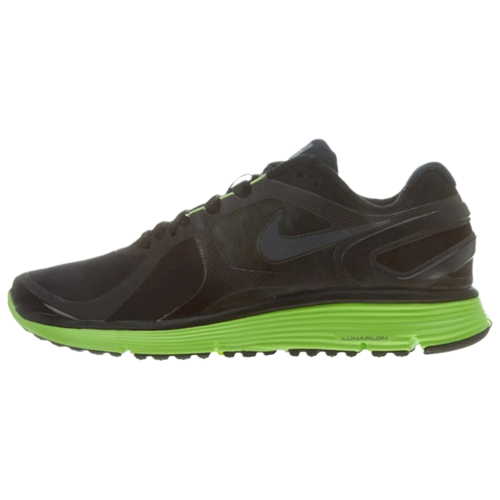 Nike Кроссовки Lunareclipse+ 2 Shield Black Electric Green Unisex, темно-серо-электрозеленые, артикул 537918-003 42