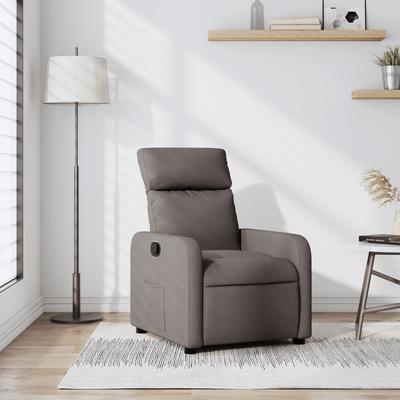 Vidaxl Foldable Armchair, Taupe Color, Upholstered In Fabric