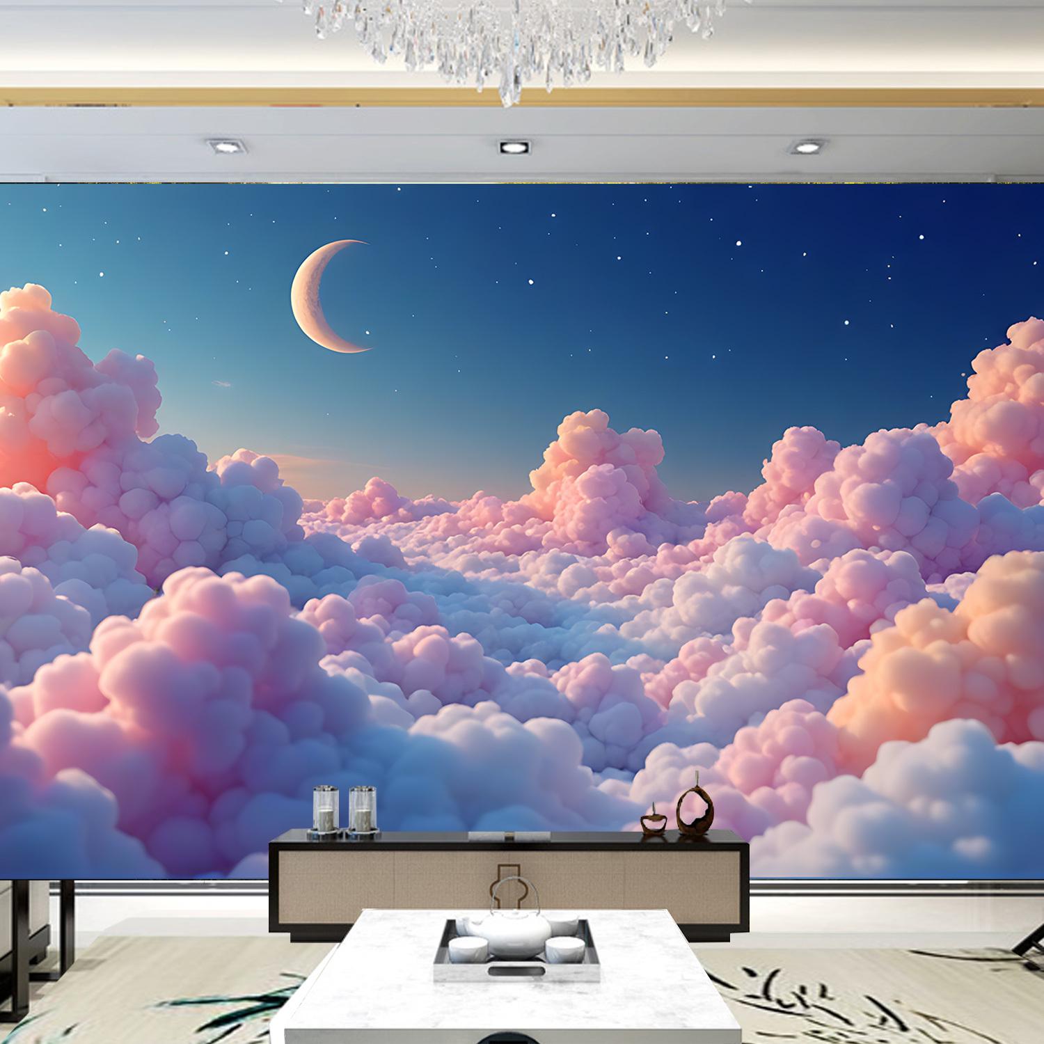 2D plane 1 piece of dreamy cloud suitable for dream-themed decoration for living room and dormitory (as the picture,100x150cm)