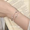 Cuiyan S925 Silver Double-Layer Star Bracelet with Imitation Pearls - Light Luxury Korean Style for Women