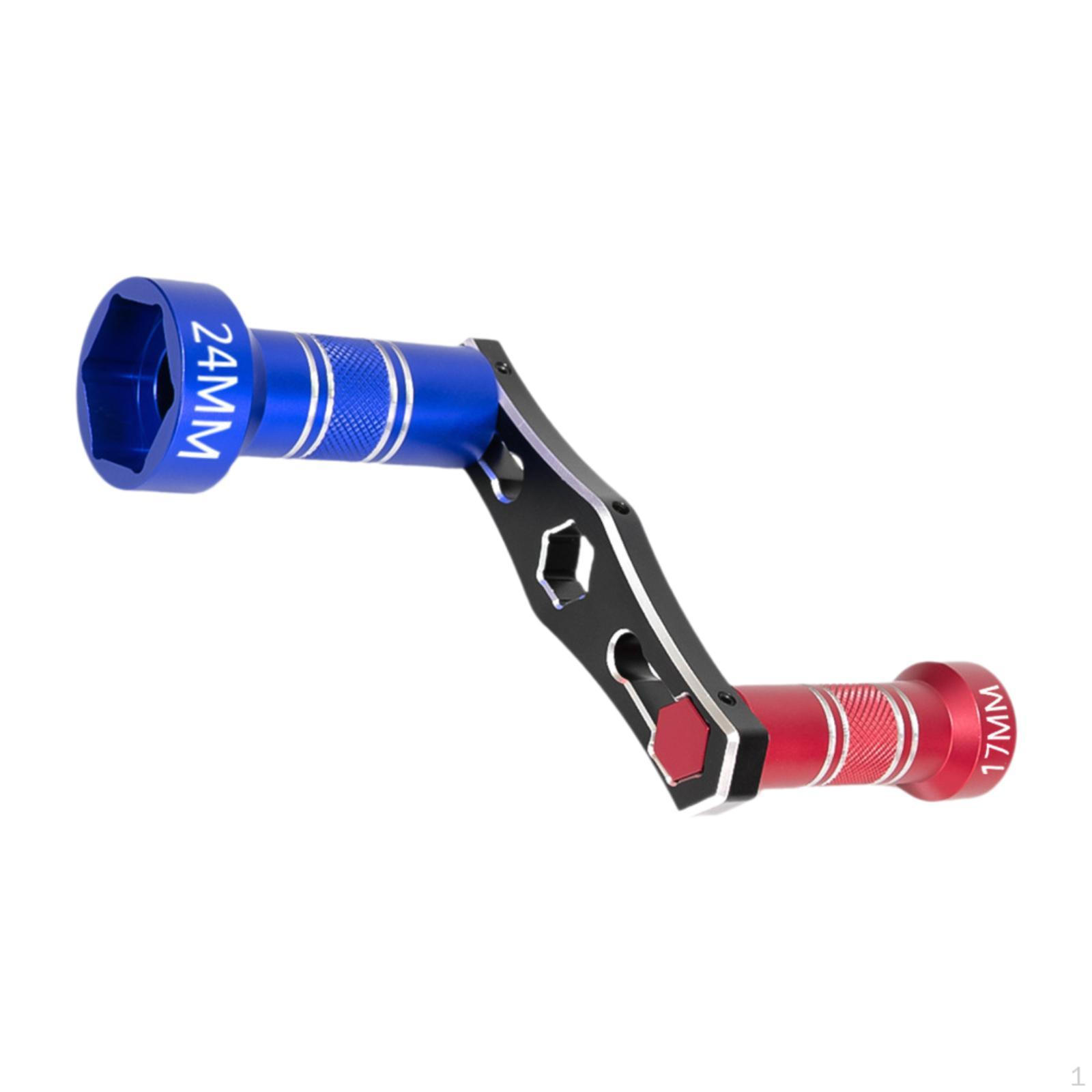 

RC Wheel Nut Wrench 17mm & 24mm Interchangeable Spare Hex Sleeve for 1:8 1: 10 Red Blue