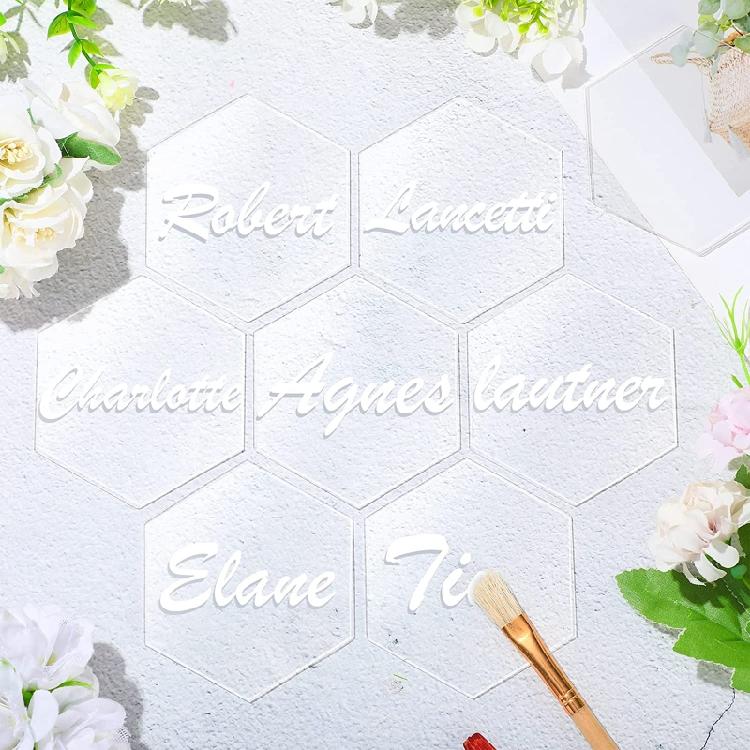 20/50Pcs Clear Acrylics Sheets 3Inch Hexagonal Sheets Hexagonal Acrylics Slices for Drawing Painting Handmade Craft