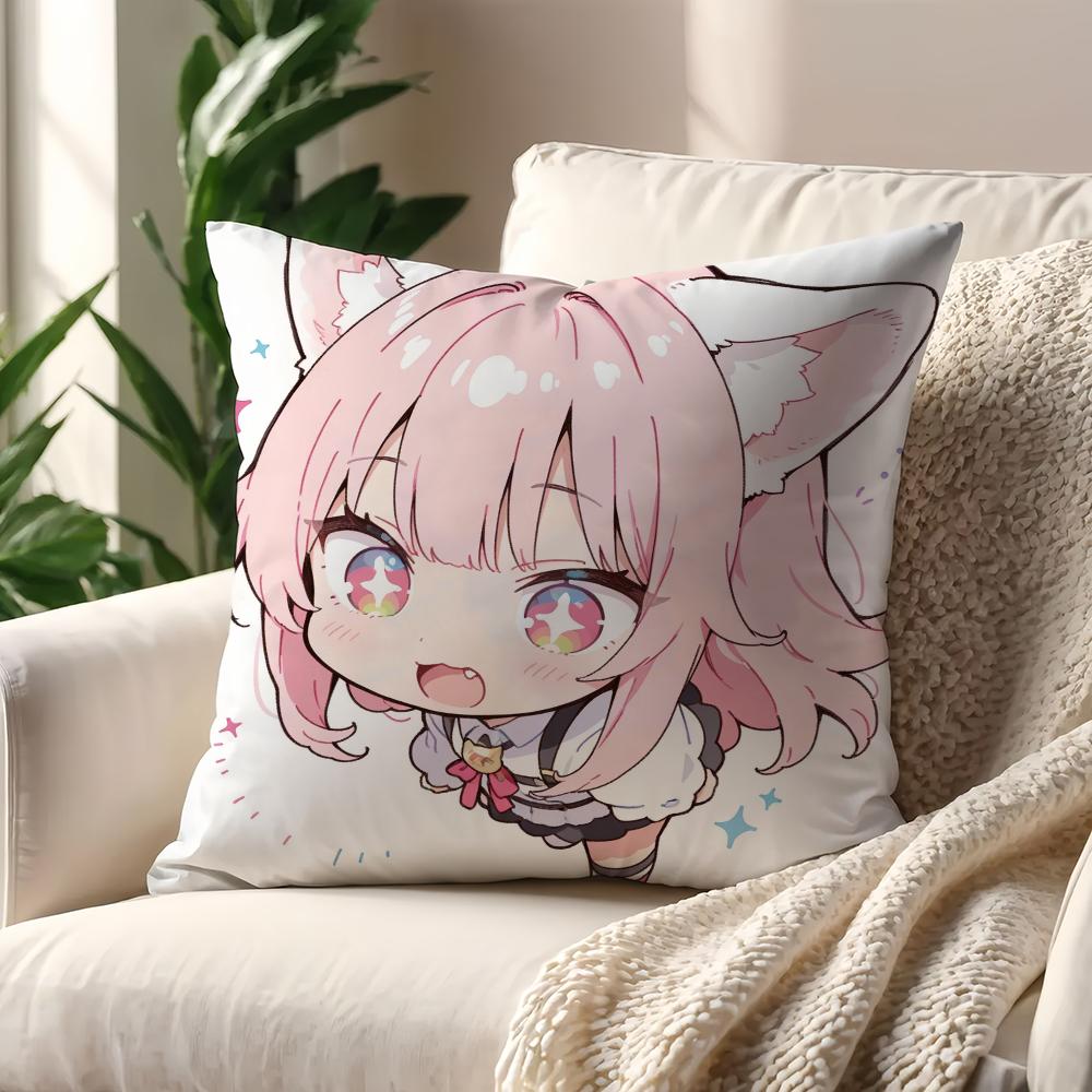 Anime Girl Cat cushion cover For Pillow Printing Sofa Decoration Home Car Room Coffee Shop Office Nordic Simplicity