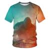 Summer Round Neck 3D Godzilla Pattern Printed Top Fashionable Casual Short Sleeved Children's Boy T-shirts